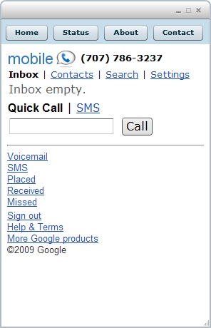 Google Voice screen