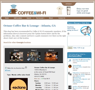 Coffee and Wi-Fi Web site